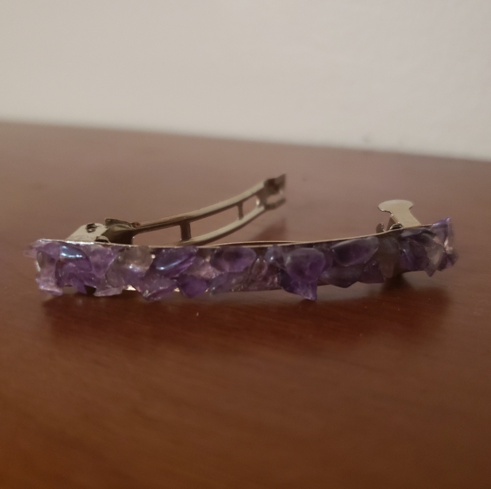 Amethyst Gemstone Barrette